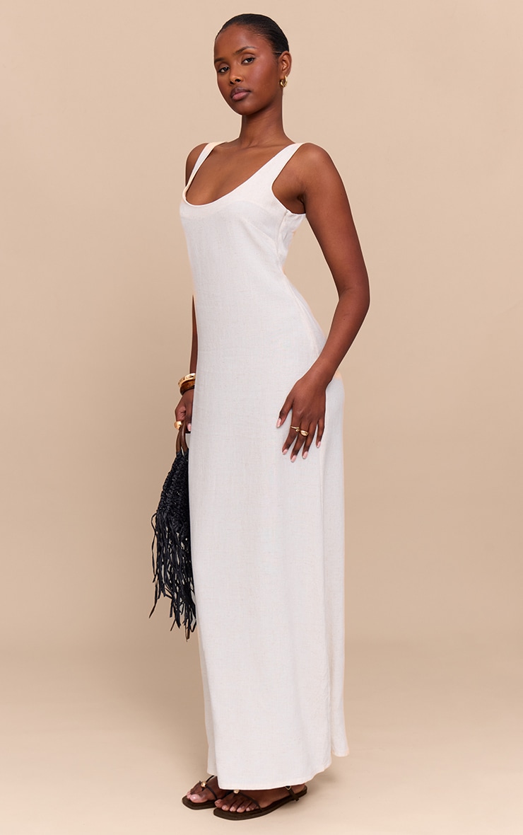Natural Textured Scoop Neck Maxi Dress image 3