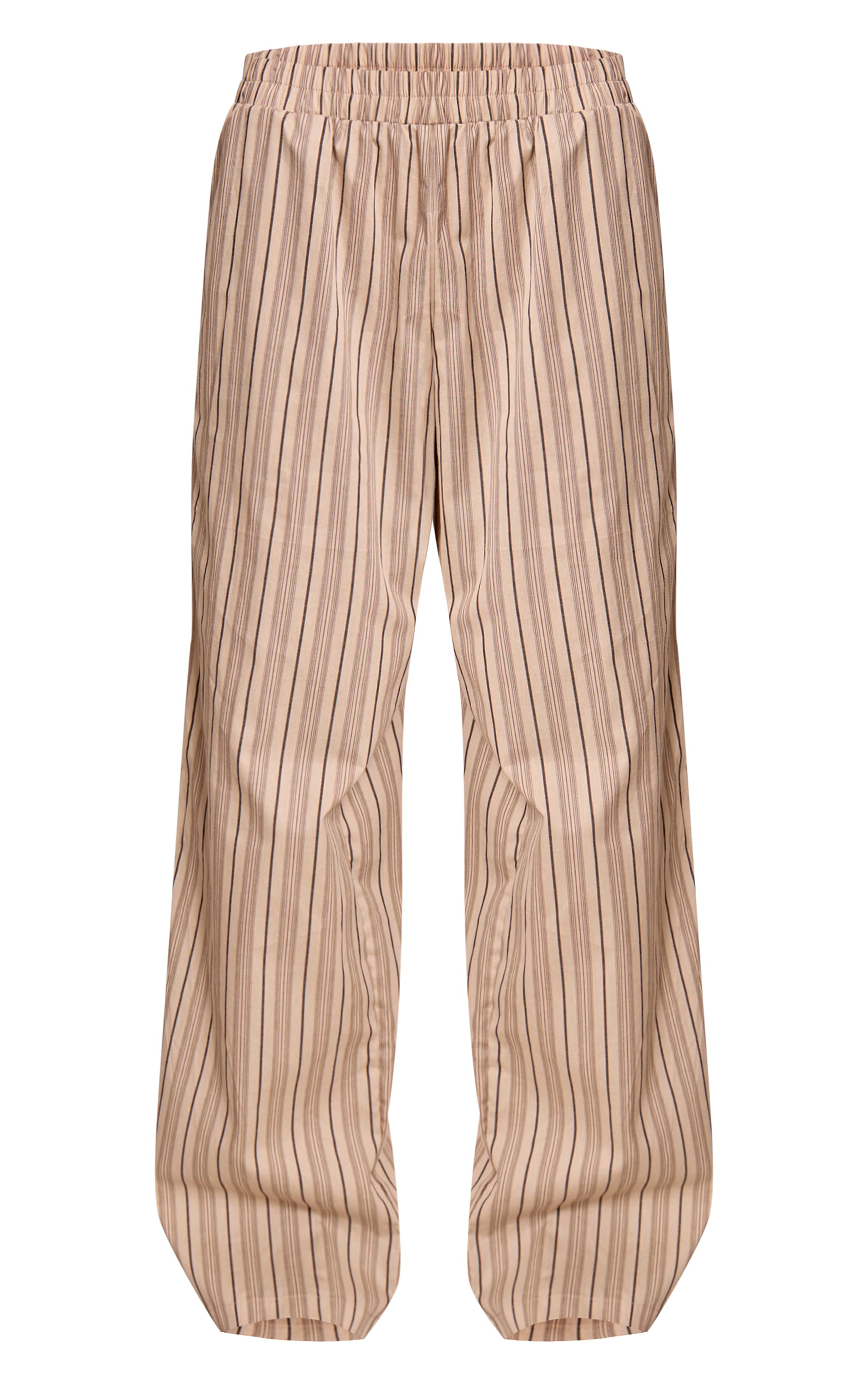 Stone Woven Pinstriped Straight Leg Pant image 5