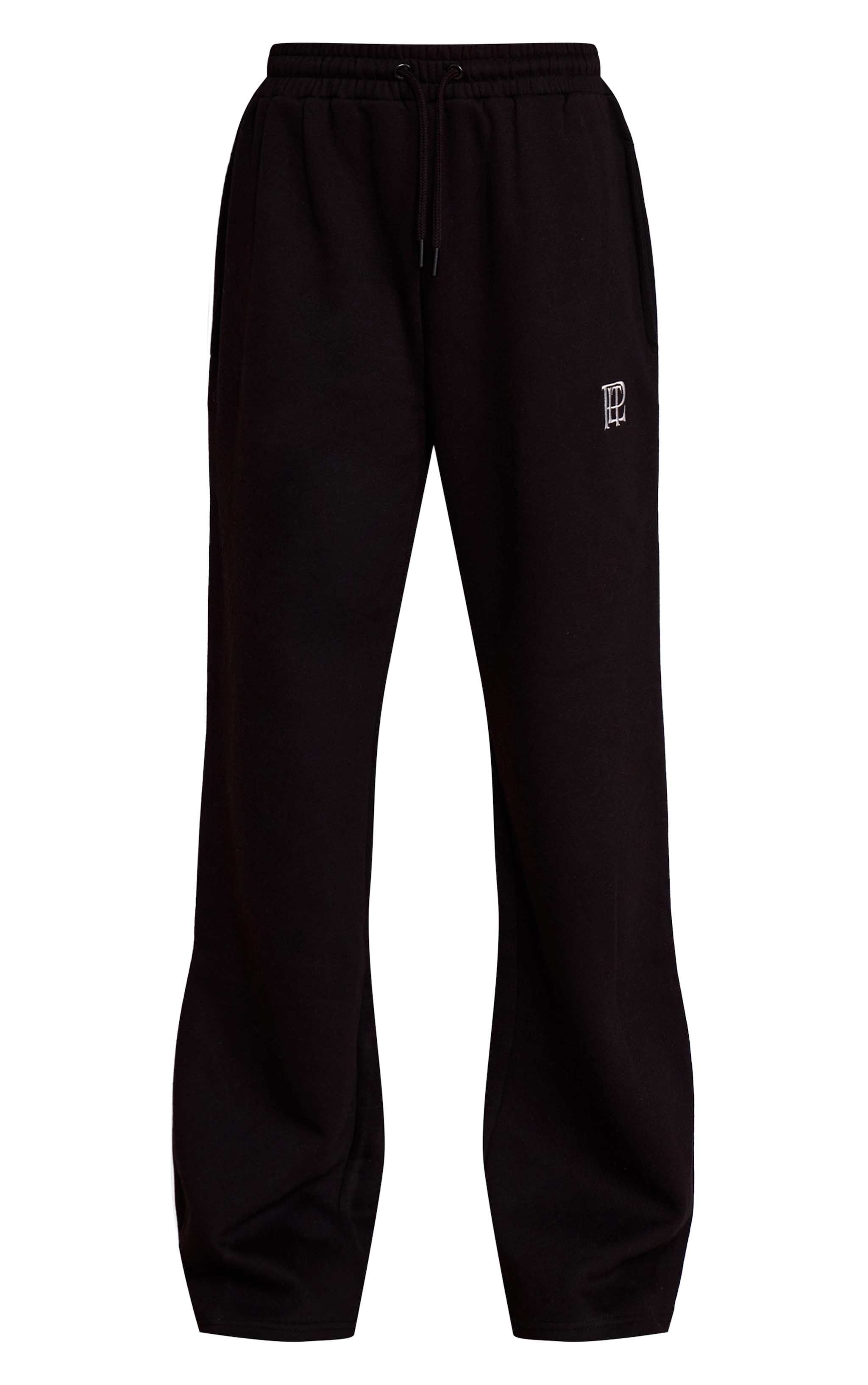 Black PLT Contrast Binding Cuffed Sweatpants image 5