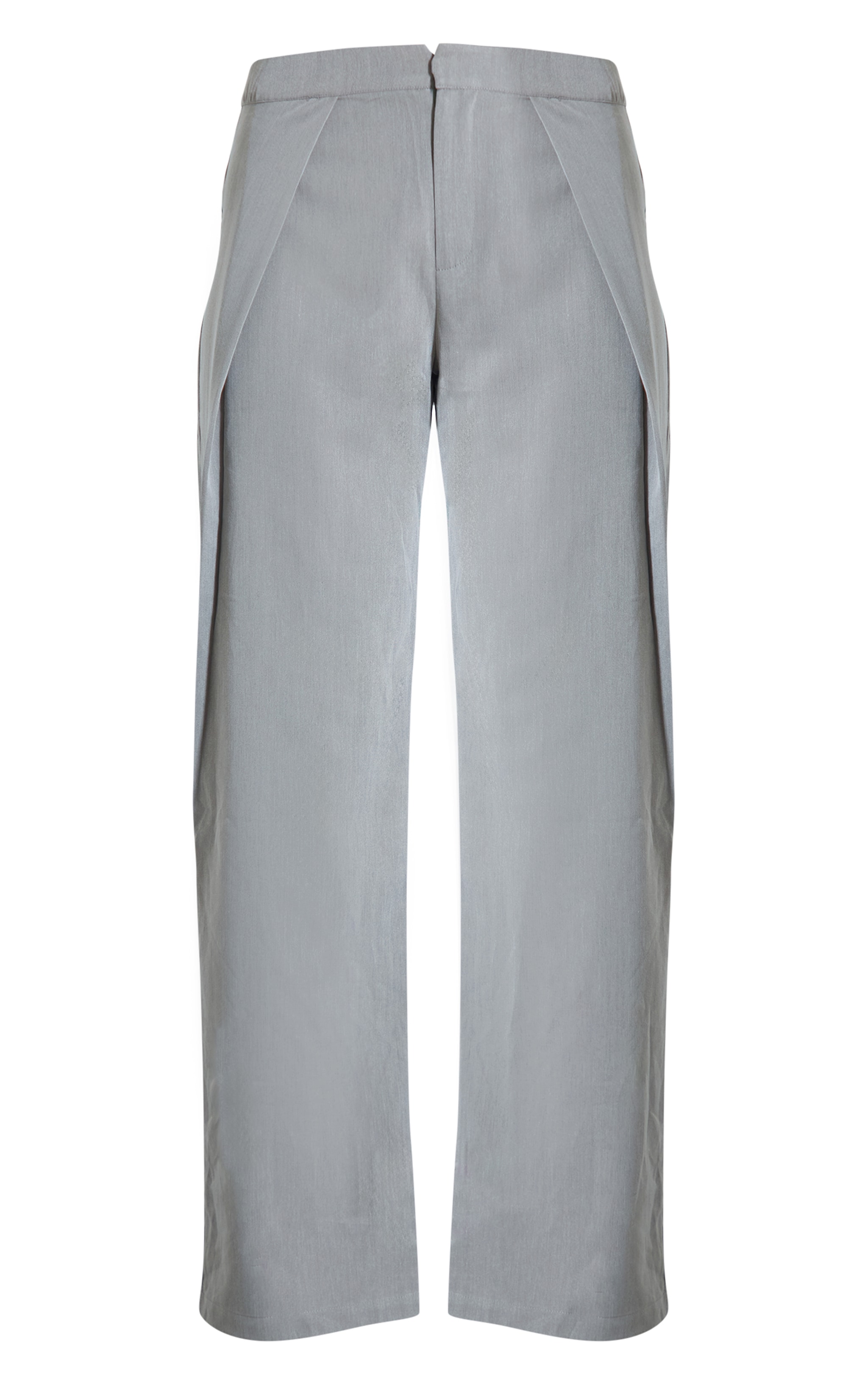 Pantalon droit de tailleur gris à détail boxer image 5