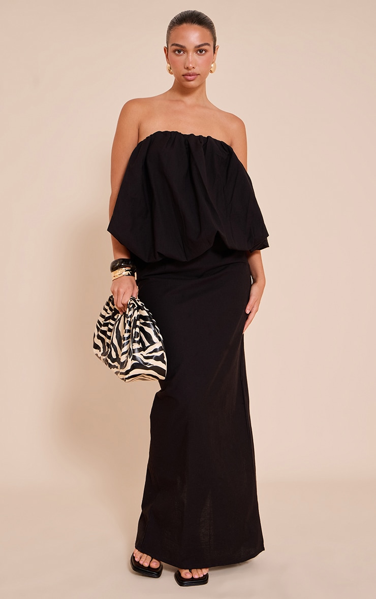 Black A-line Maxi Skirt image 1