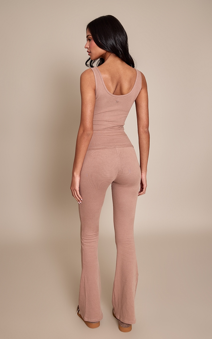 Tall PLT Mocha Soft Cotton Yoga Flares image 3