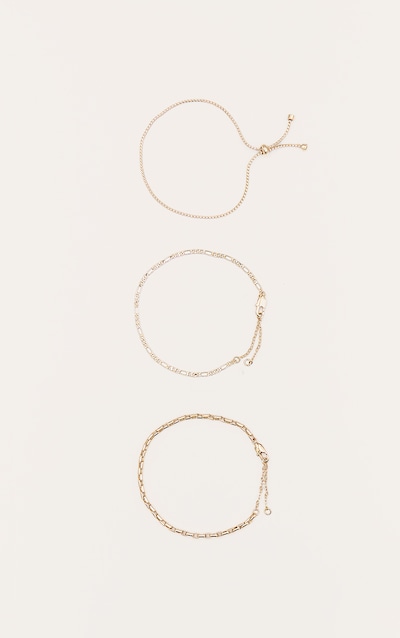 Gold Delicate Chain Assorted Multipack Bracelets