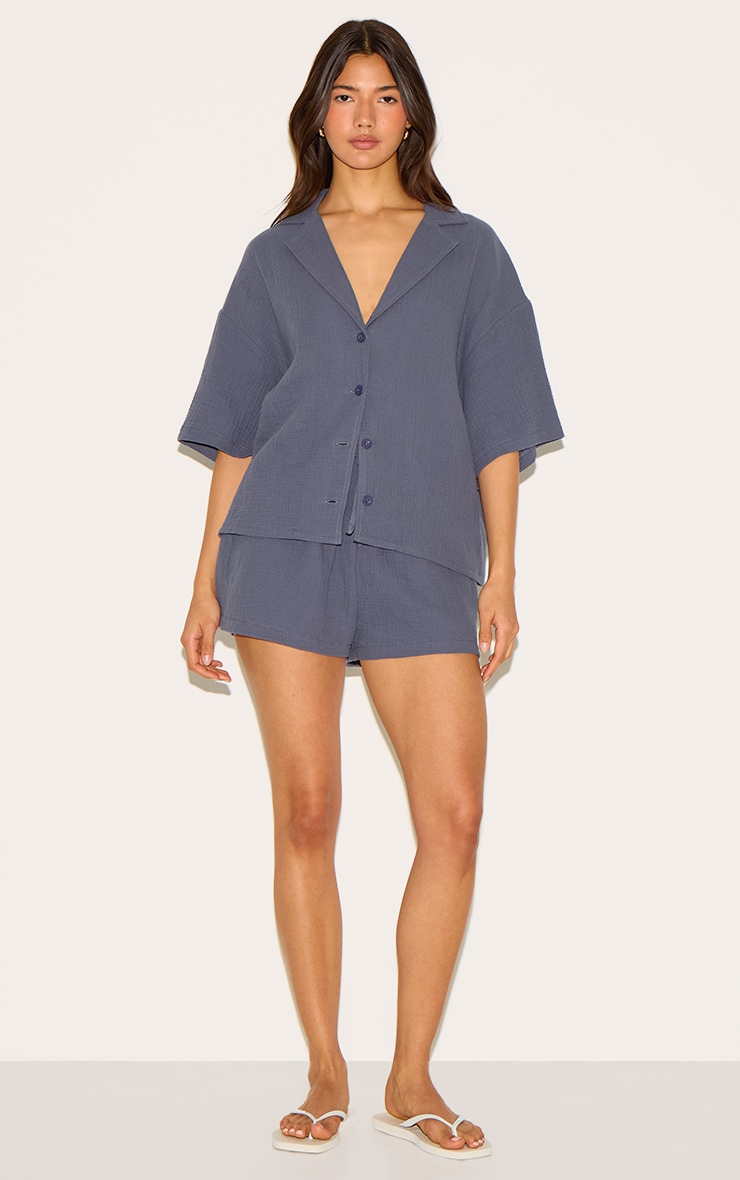 Charcoal Woven Short Sleeve Shirt image 3