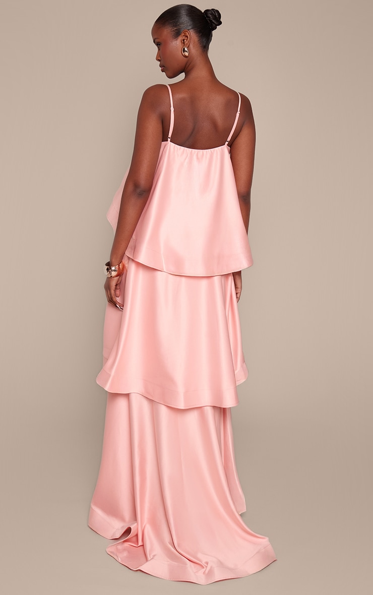 Light Pink Structured Tiered Maxi Dress image 2