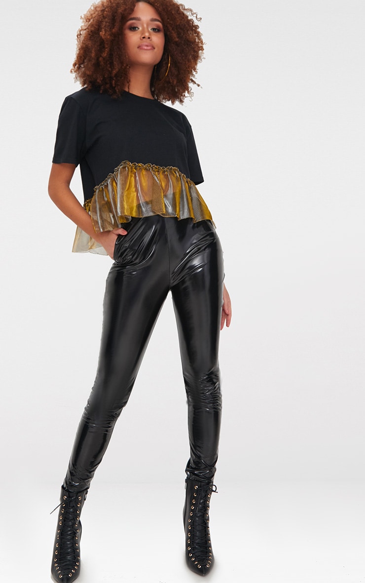 Black Metallic Hem T Shirt image 4