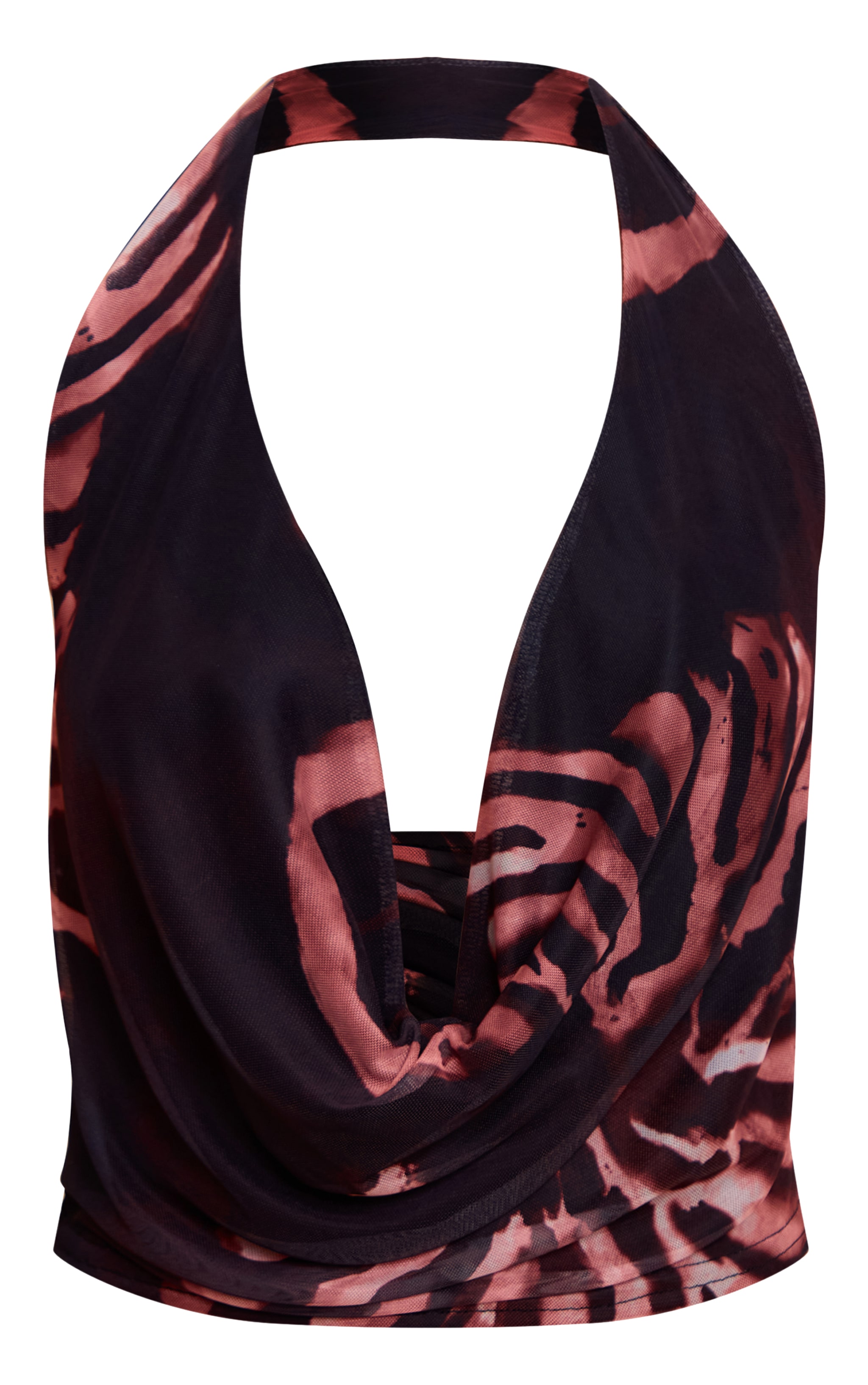 Brown Zebra Print Cowl Top image 5