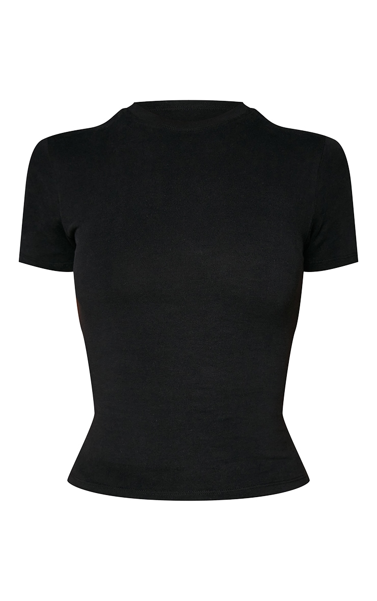 Black Soft Cotton Short Sleeve Top image 5