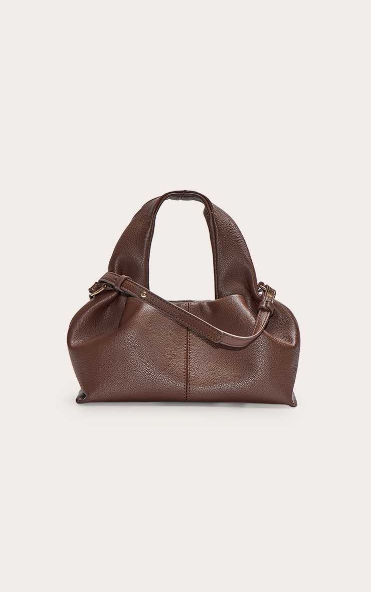 Chocolate Slouchy Mini Pu Handbag image 3