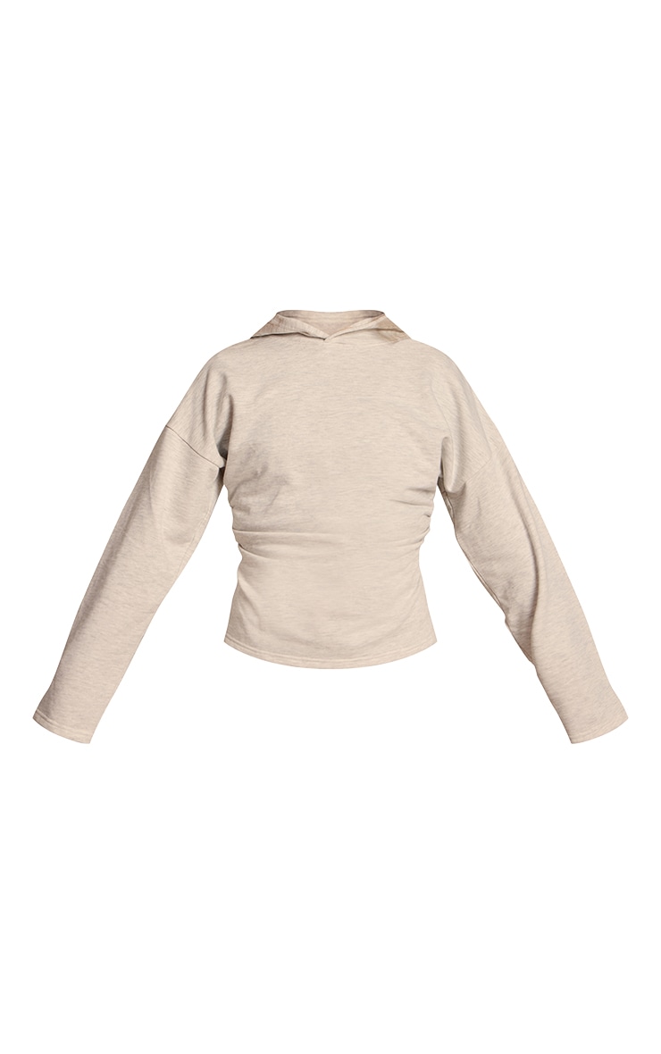 Ash Grey Loopback Cinched Waist Hoodie image 5