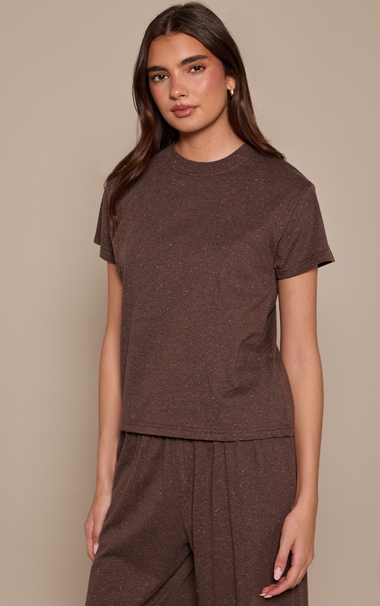 Dark Brown Speckled T-Shirt image 1