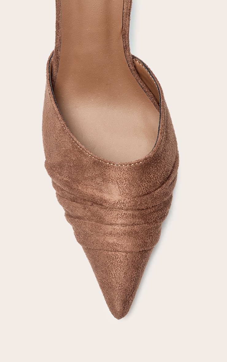 Chocolate Faux Suede Kick Heeled Mule image 5