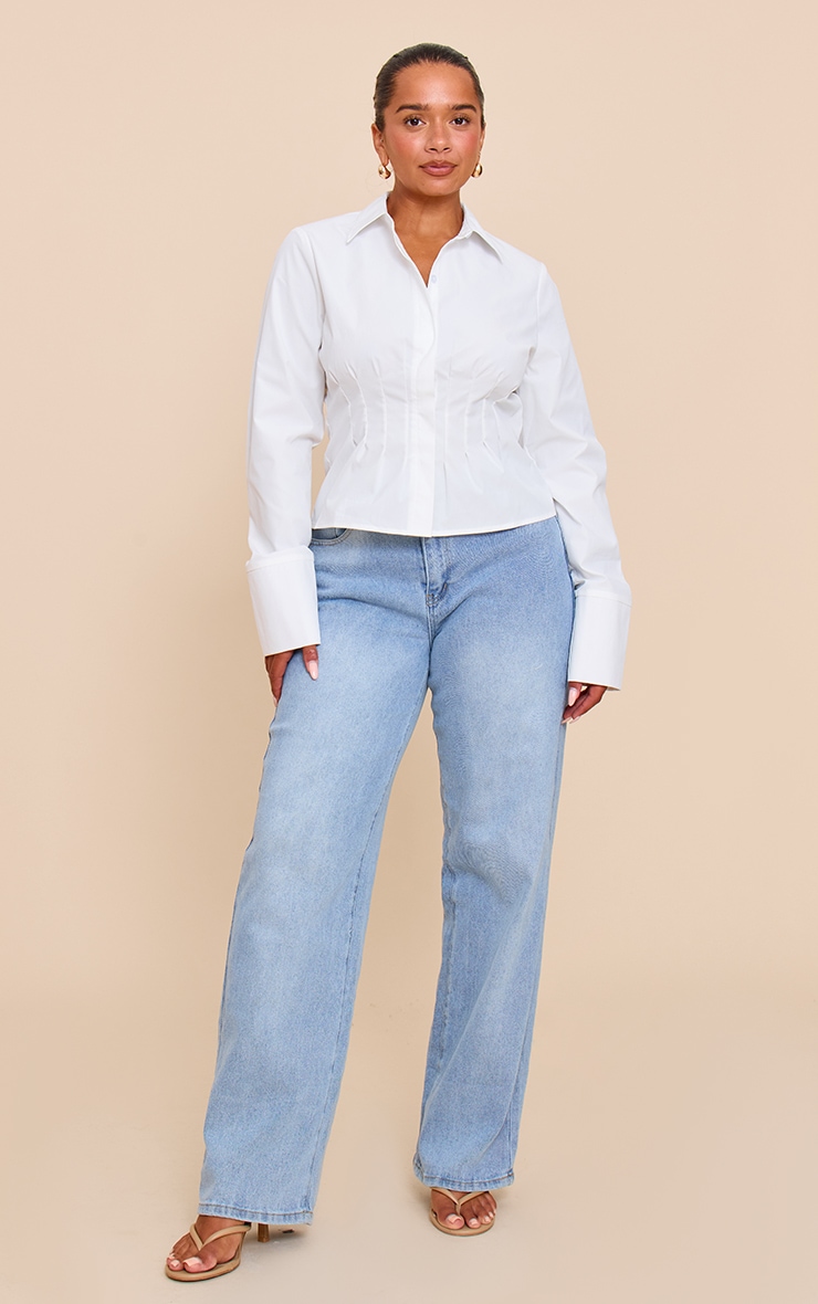 Shape White Cinched Waist Shirt image 3