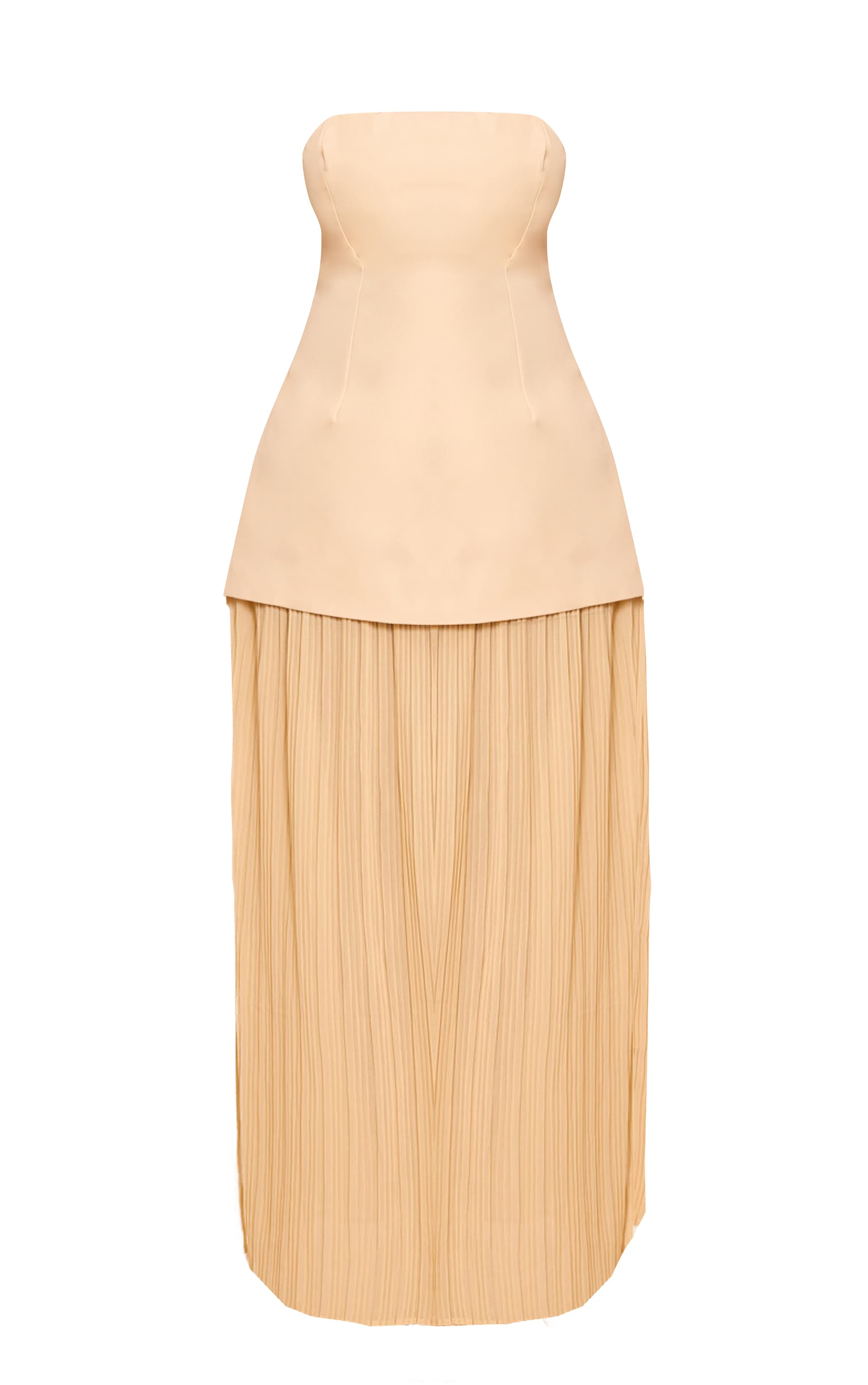 Plus Butter Yellow Chiffon Pleated Skirt Panel Bandeau Maxi Dress image 5