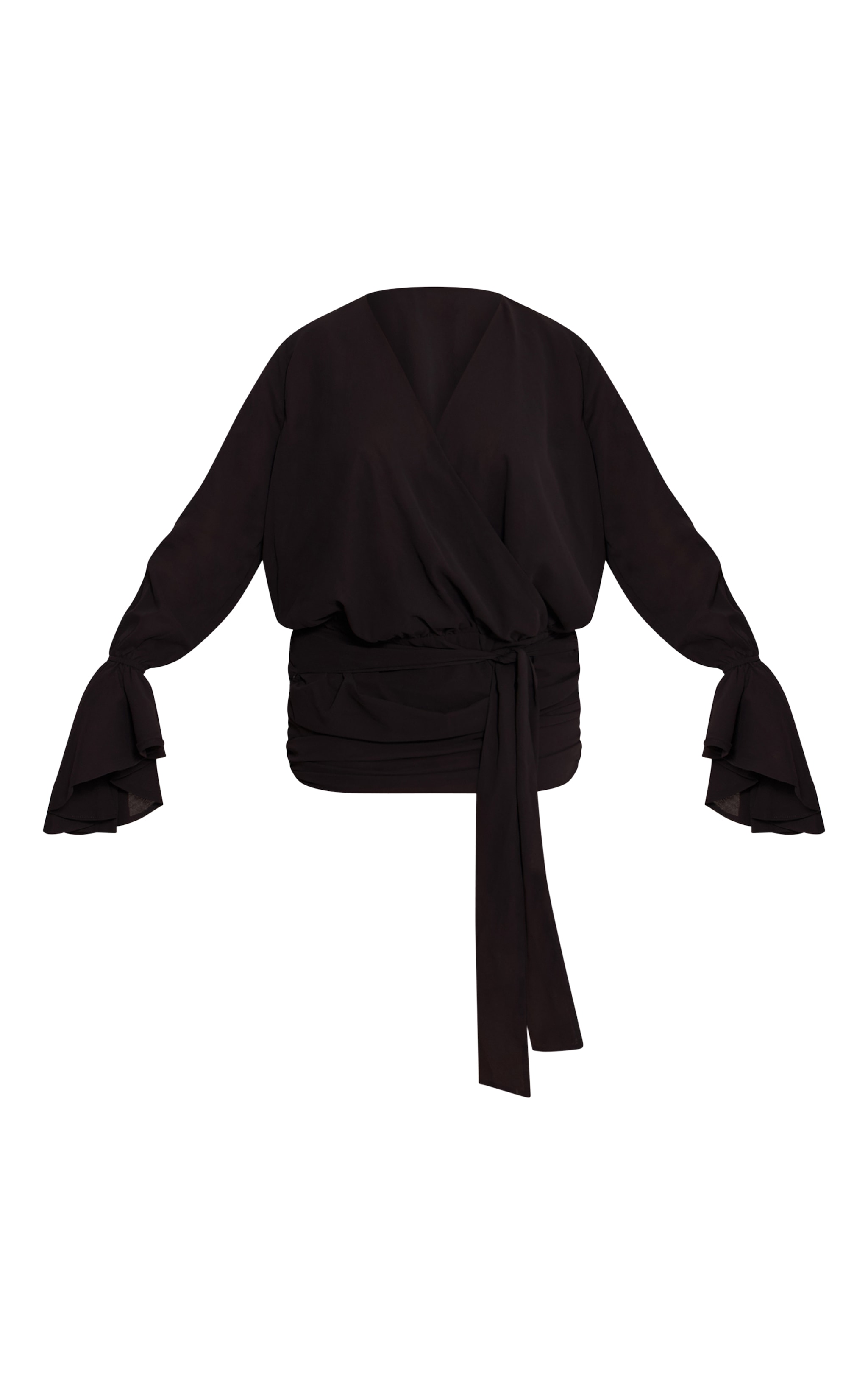 shape black Chiffon Exaggerated Sleeves mini dress image 5