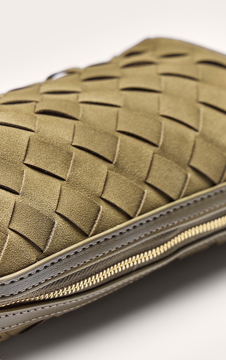 Olive Faux Suede Cross Body Bag image 4