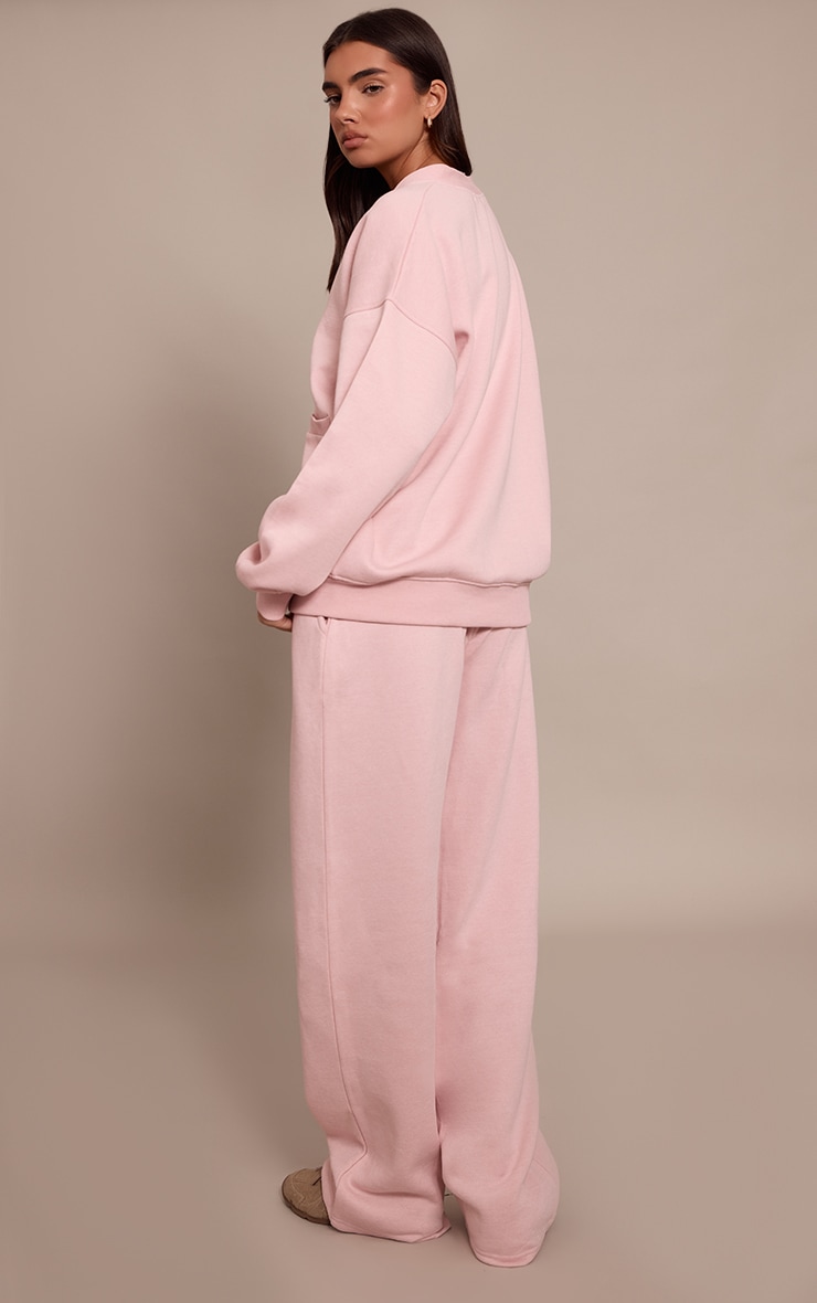 Pink Wide Leg Drawstring Sweatpants image 3