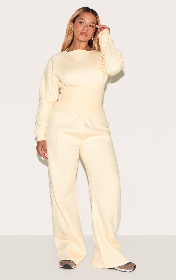 Shape Lemon Boat Neck Cinched Waist Sweatshirt image 3