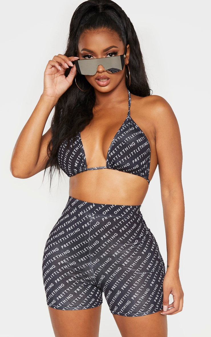 PRETTYLITTLETHING Shape Black Slinky Bralet