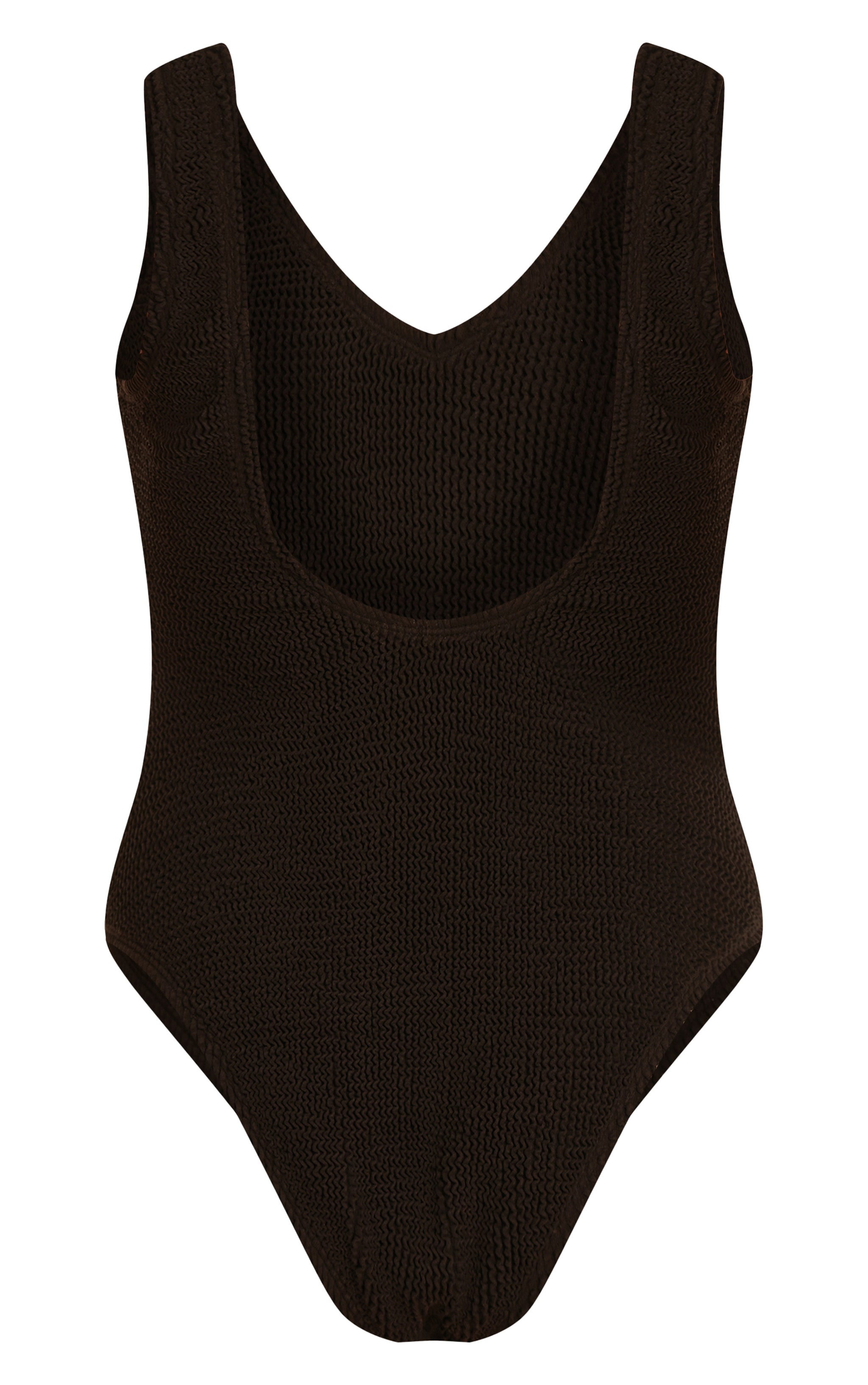 Petite Black Premium Crinkle Plunge Swimsuit image 2