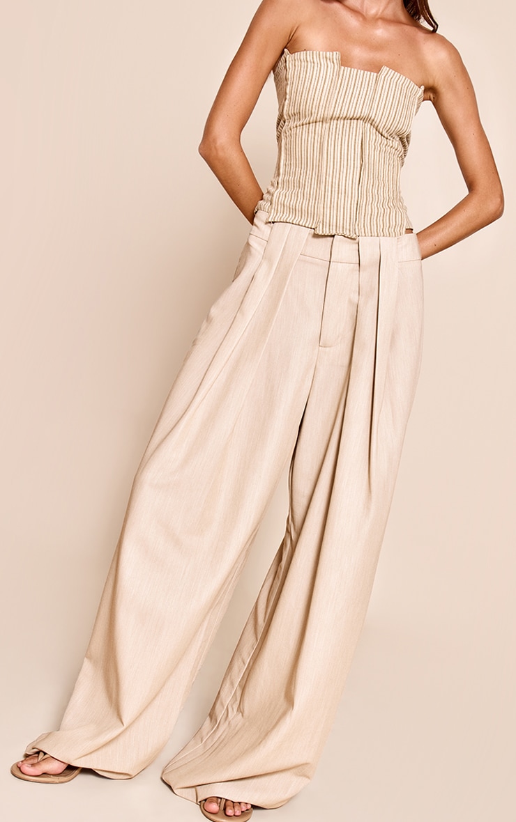 Mushroom Pleated Woven Wide Leg Pants image 2
