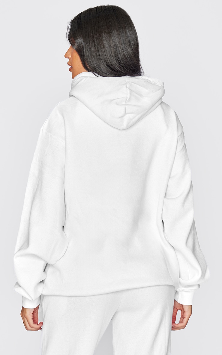 Tall Hoodie oversize blanc classique image 2
