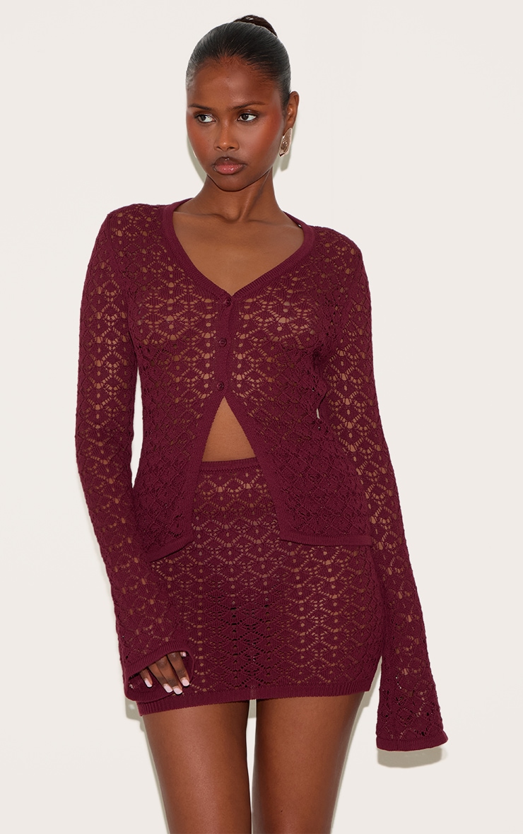 Plum Crochet Mini Skirt image 4