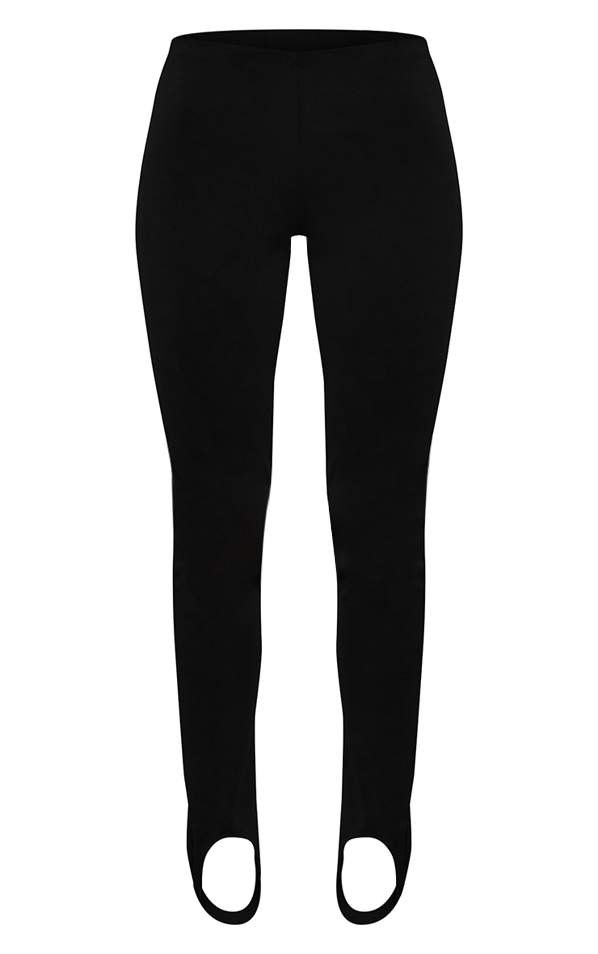 Black Sculpted Rib Stirrup Detail Leggings  image 5