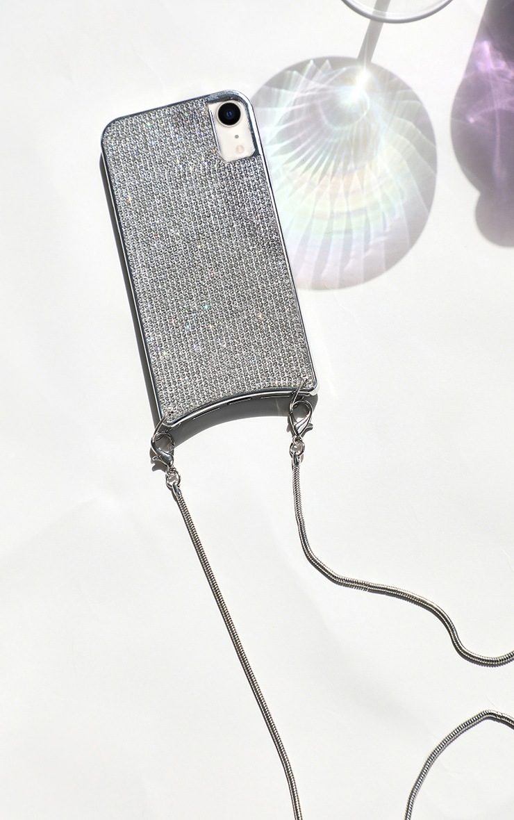 Diamante iPhone XR Case With Silver Chain