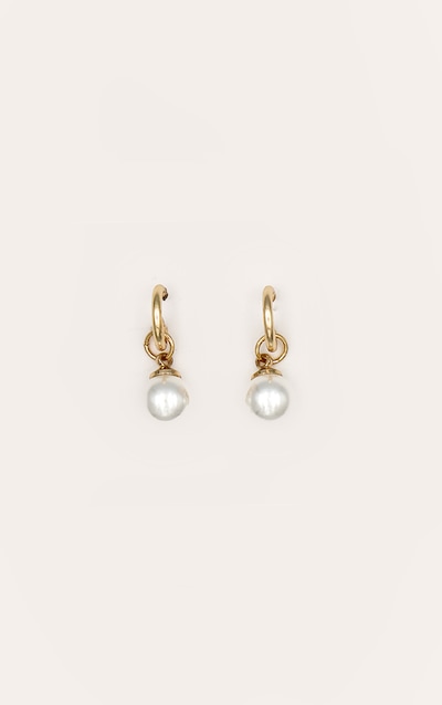 Dainty Mini Pearl Hoop Earrings