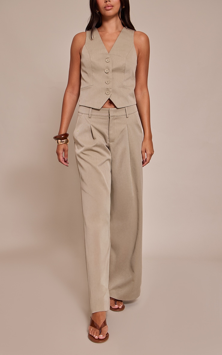 Grey Tailored Woven pleated Wide Leg Pant image 2