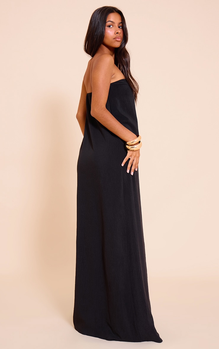 Petite Robe longue Noire Fluide Tissée Bandeau image 2