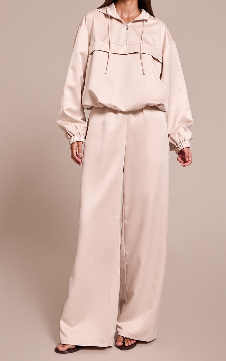 Oyster Satin Wide Leg Pants image 2