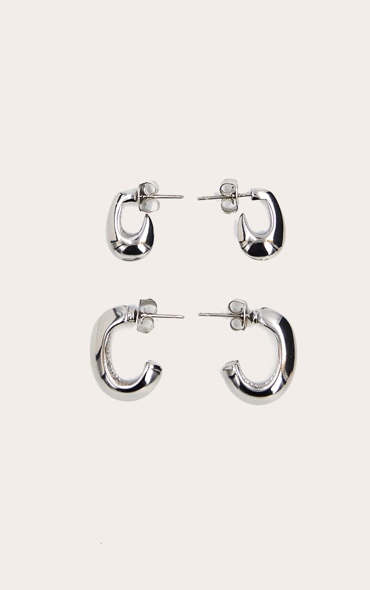 Silver Teardrop Mini Hoop Multipack image 2