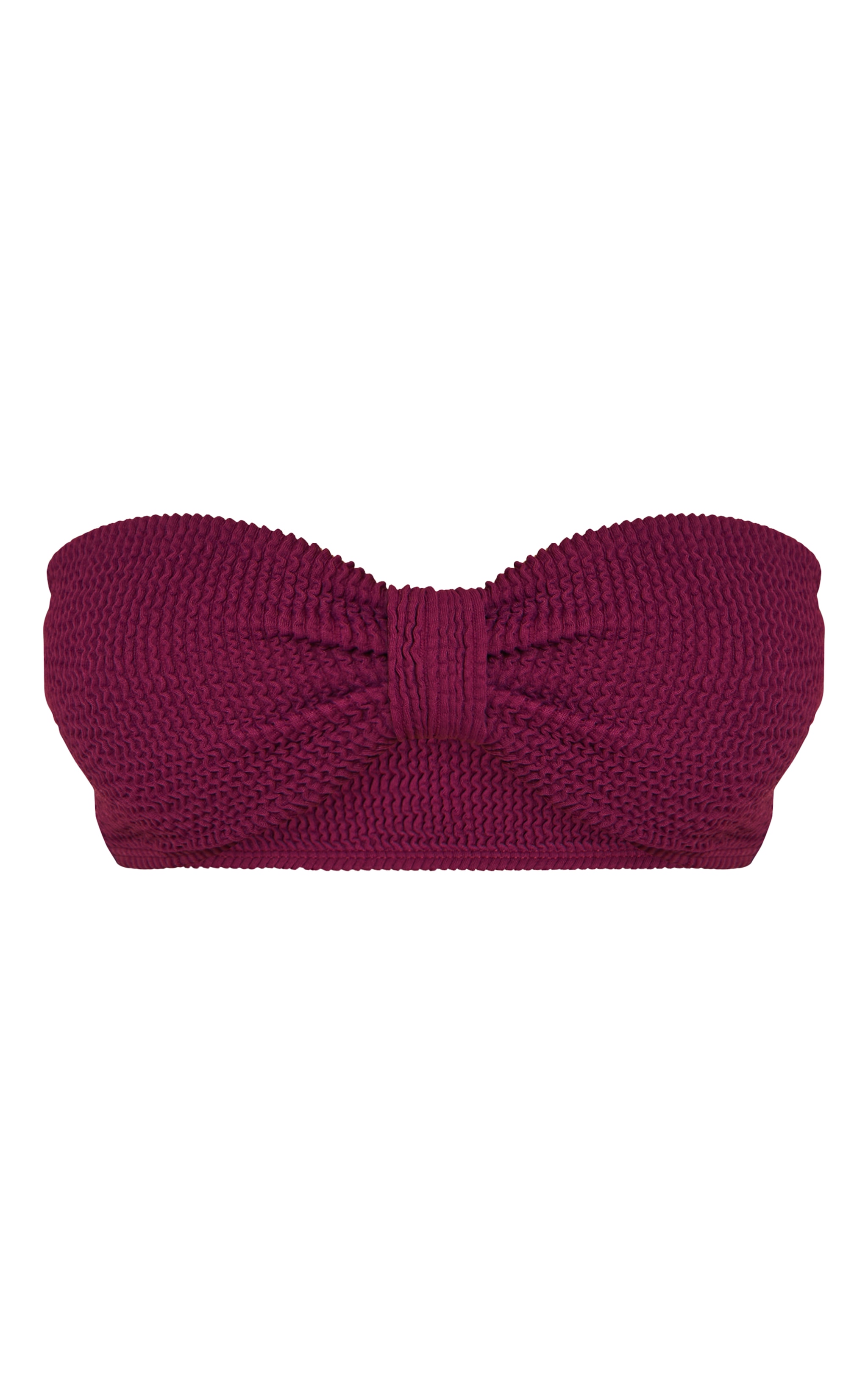 Purple Crinkle Bandeau Knot Front Bikini Top image 5