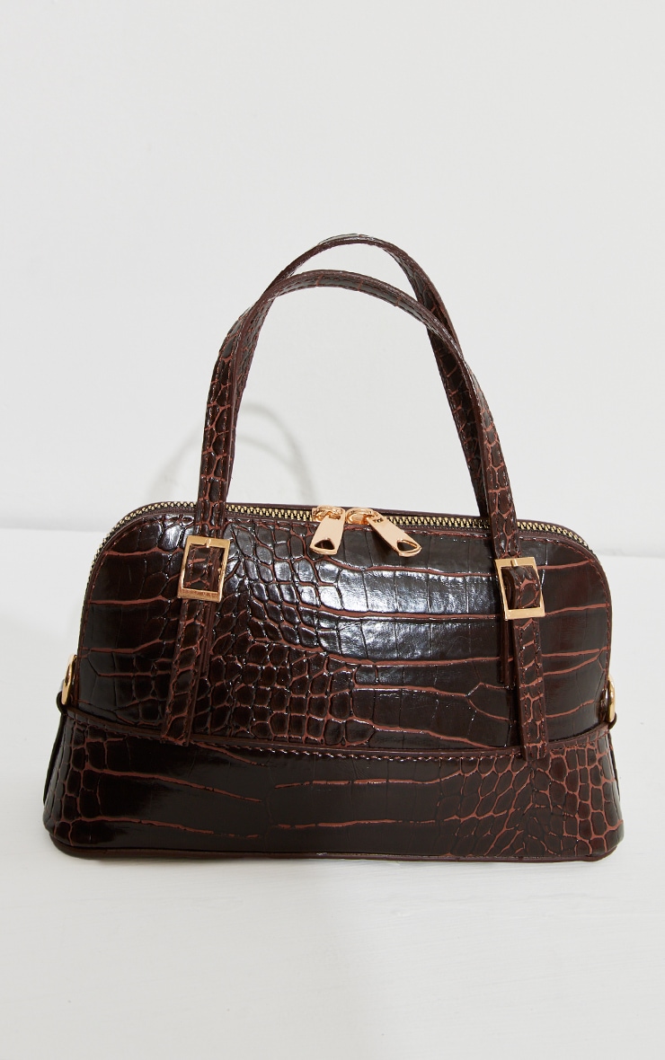 Chocolate Buckle Croc Handle Mini Bag image 2