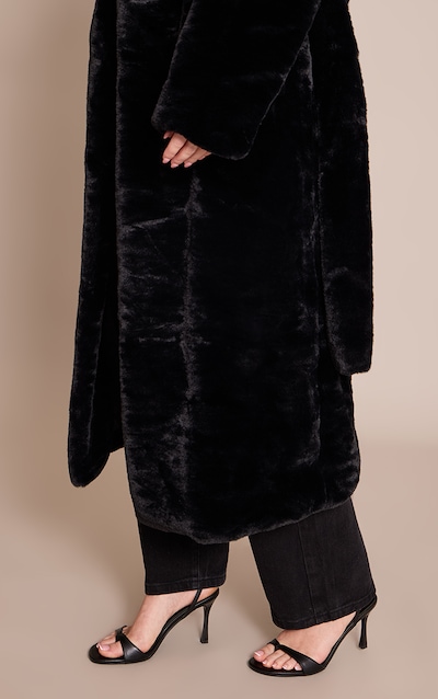 Black PU Toe Post Heeled Sandal