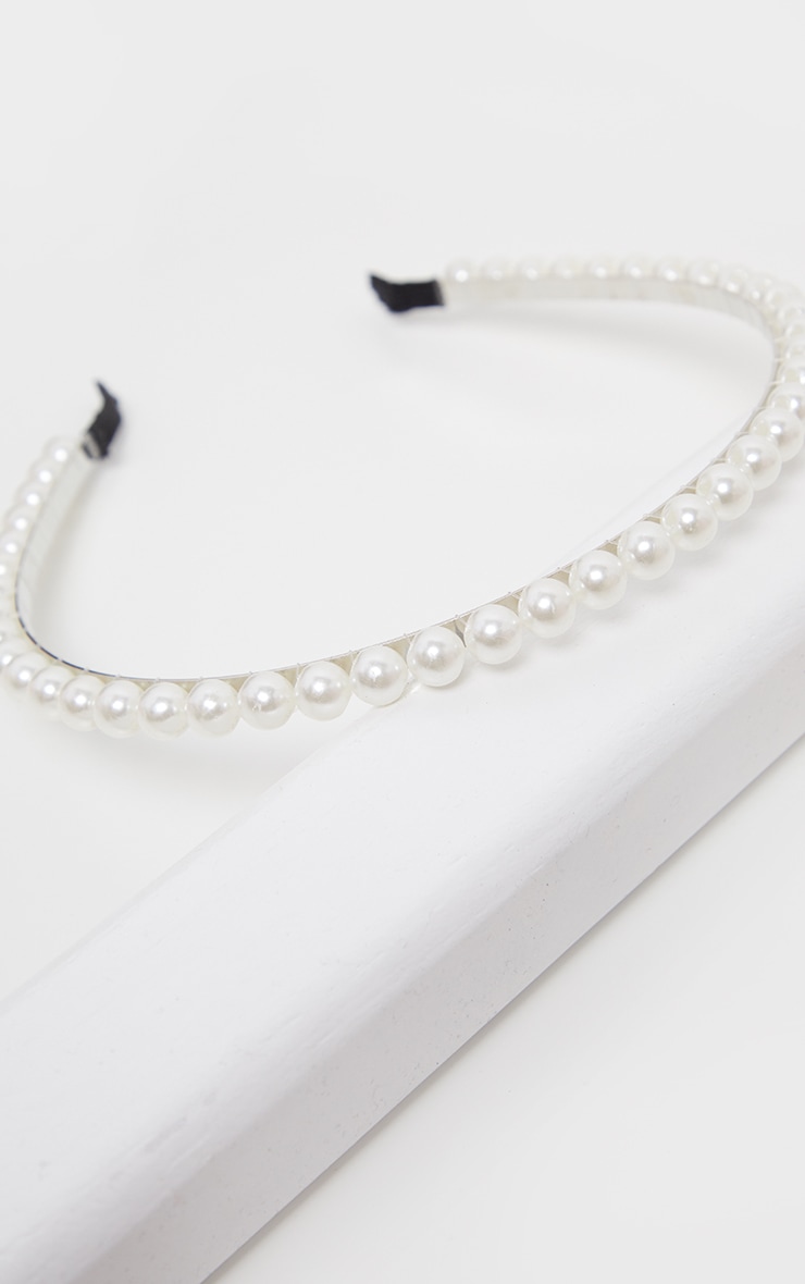 White Pearl Headband Accessories PrettyLittleThing