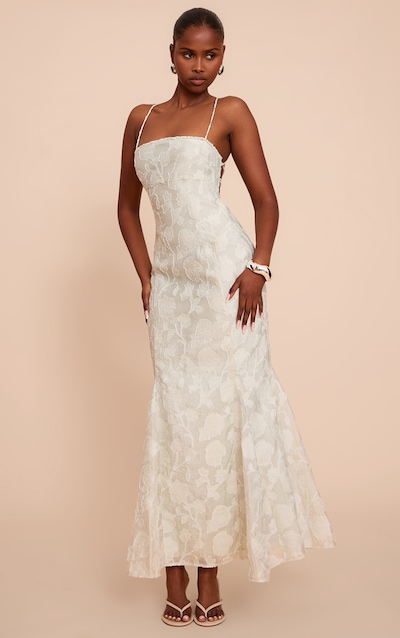 Robe longue texturée sauge à dos lacé