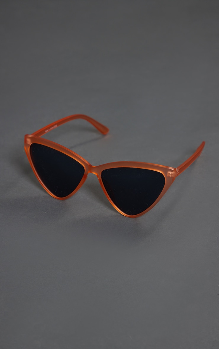 Orange Matte Triangular Frame Sunglasses image 2