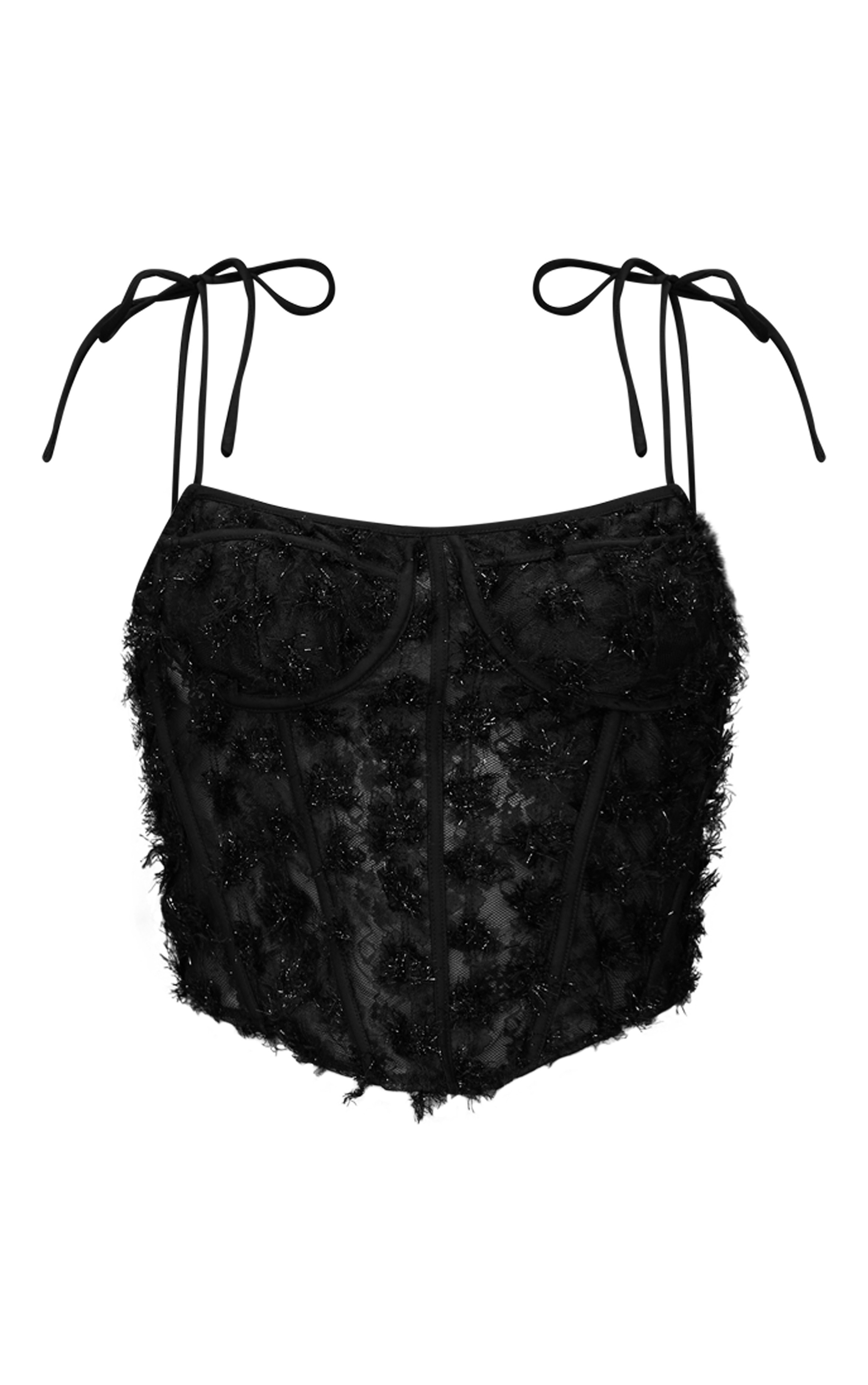 Black Tinsel Lace Corset image 5
