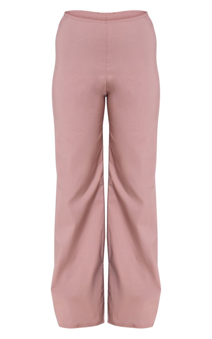 Mocha Stretch Woven Mid Rise Wide Leg Trousers image 5