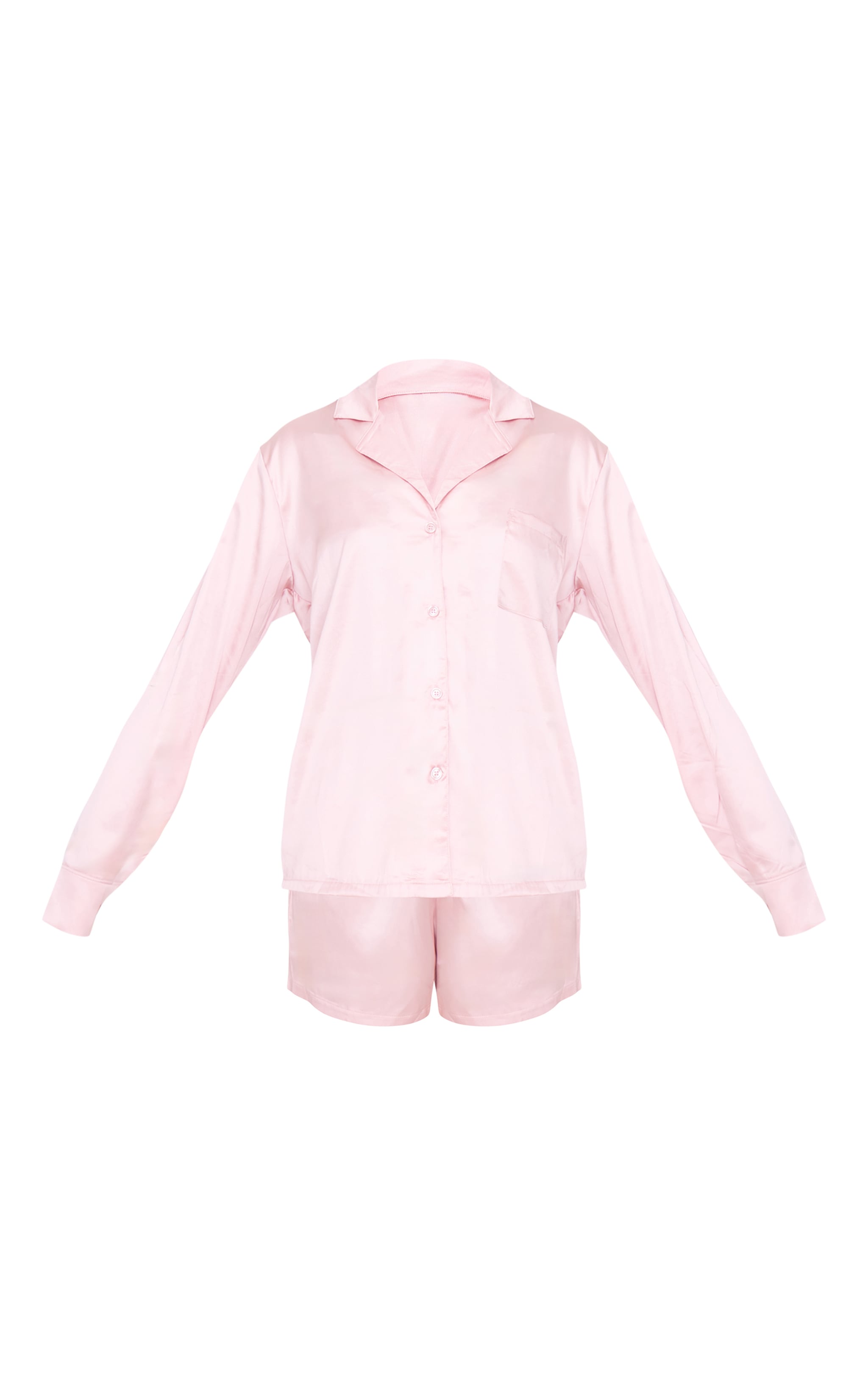 PRETTYLITTLETHING Rose Gold Satin Short Pj Set image 5