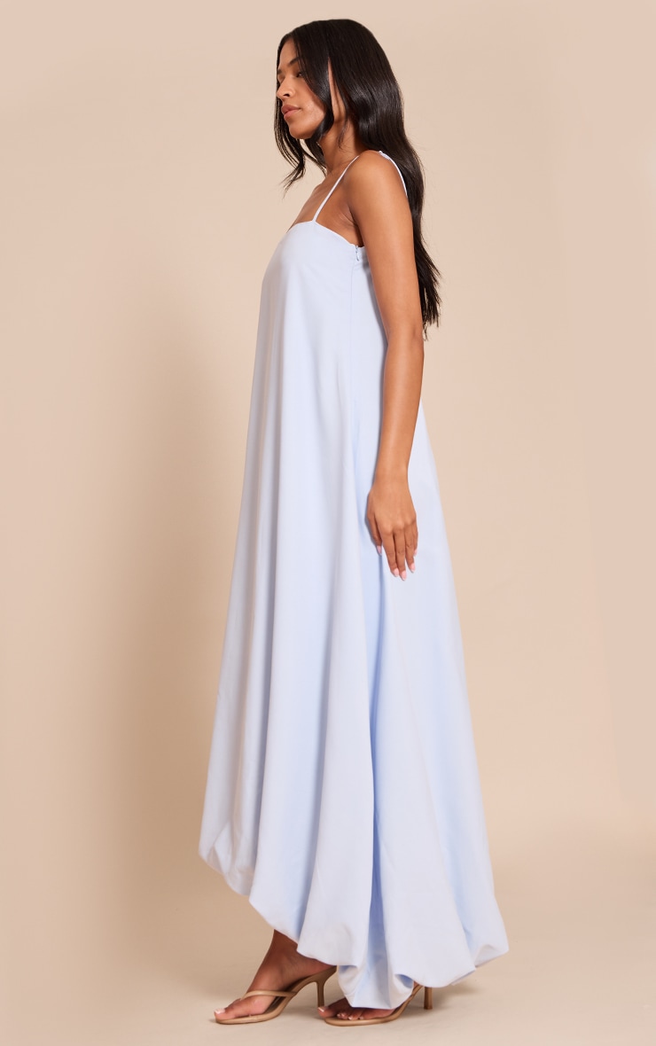 Tall Light Blue Strappy Floaty Maxi Dress image 3