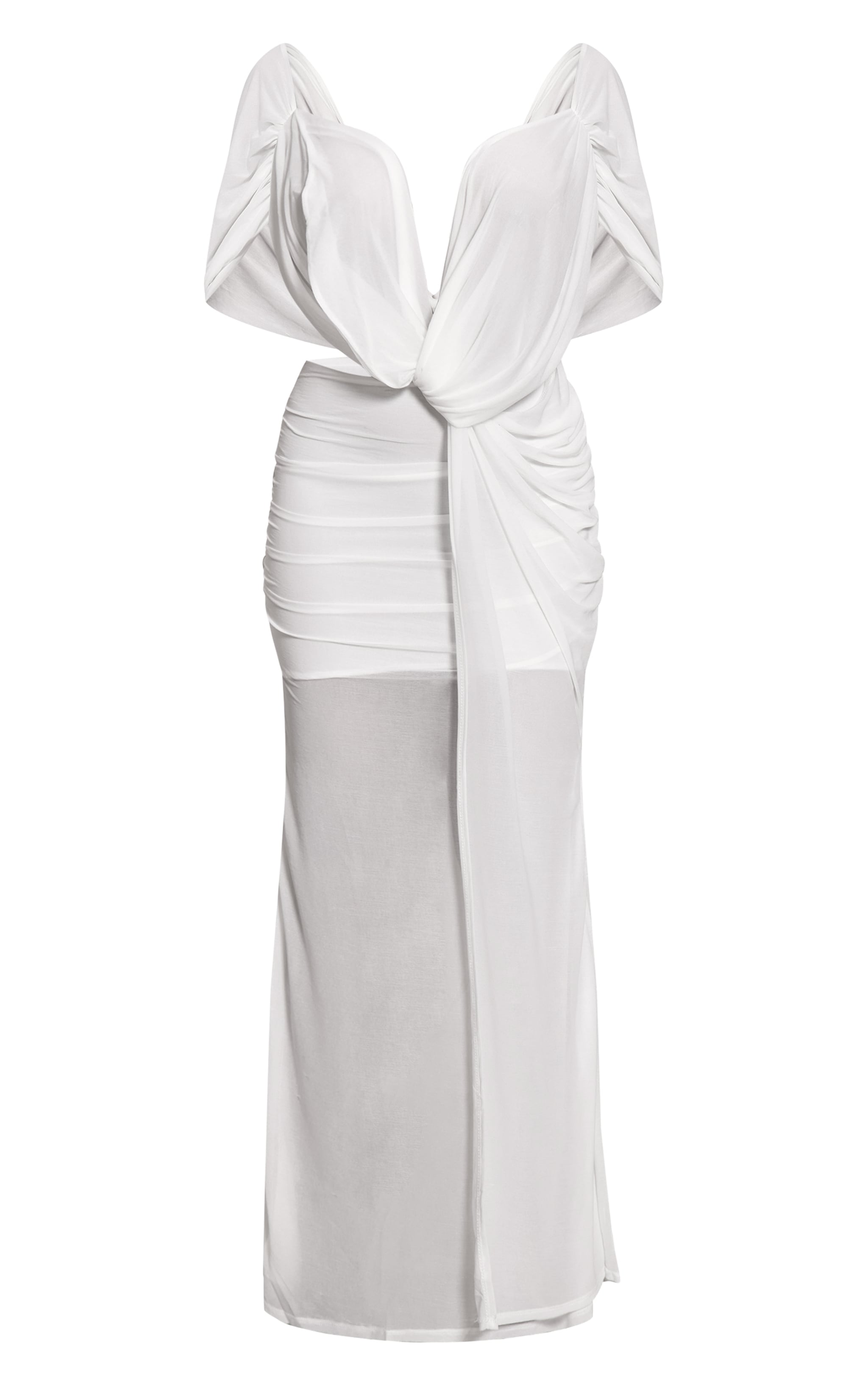 Shape White Mesh Cutout Maxi Dress image 5