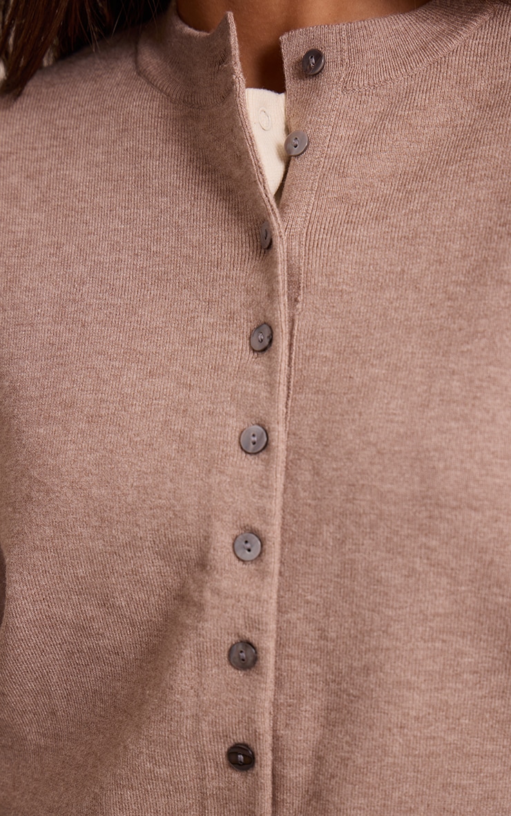 Cardigan en maille tricot compacte café au lait image 4