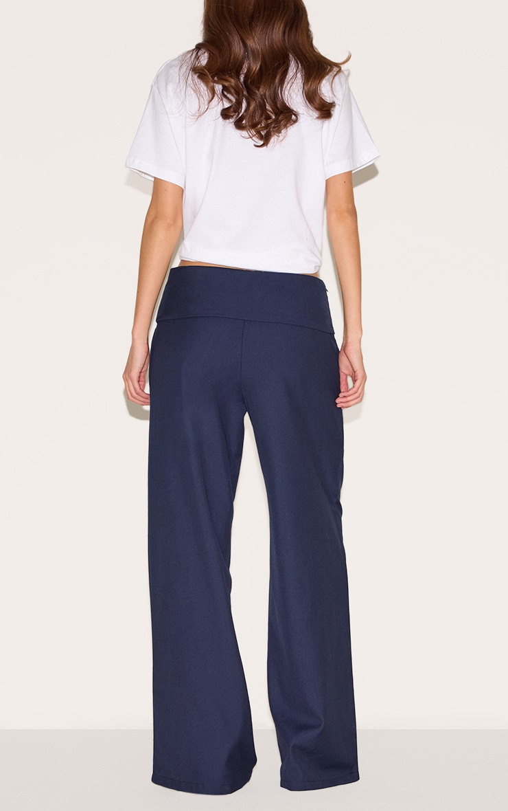Indigo Blue Tailored Foldover Trousers | Bottoms