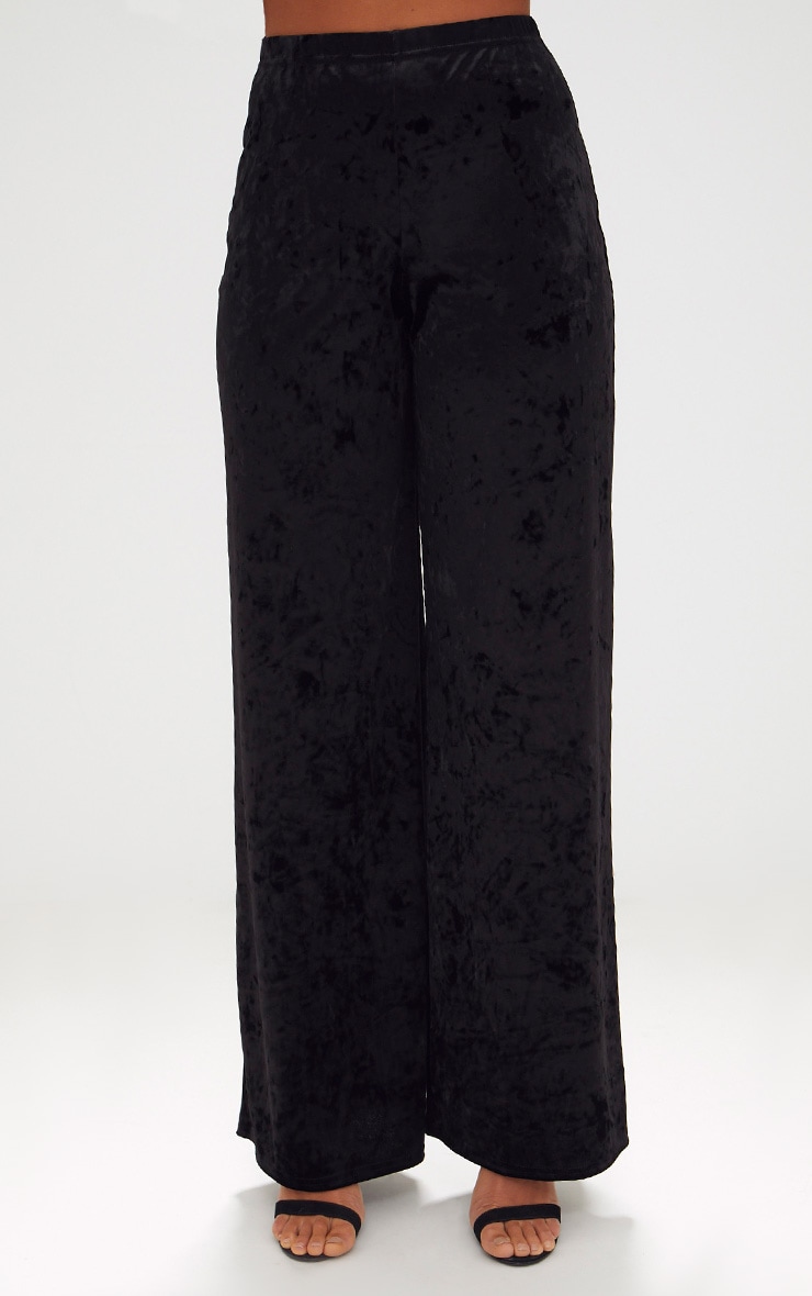 Black Crushed Velvet Suit Trouser Trousers PrettyLittleThing