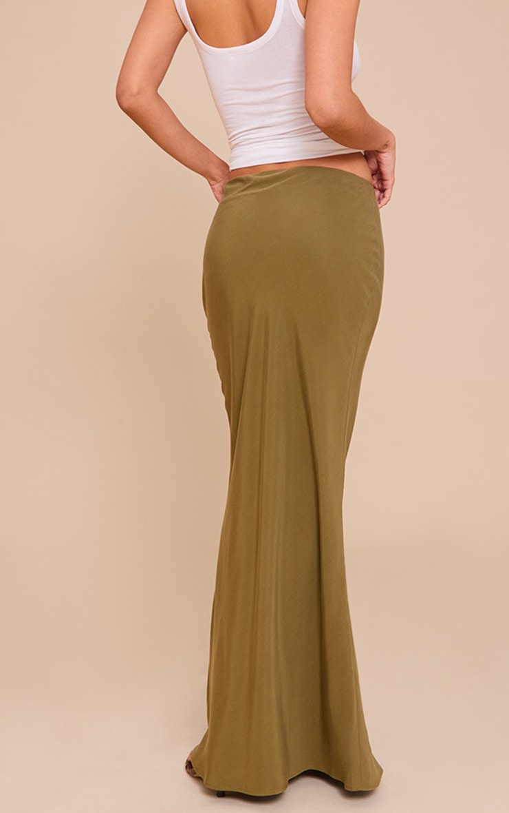 Olive Tencel Maxi Skirt image 3