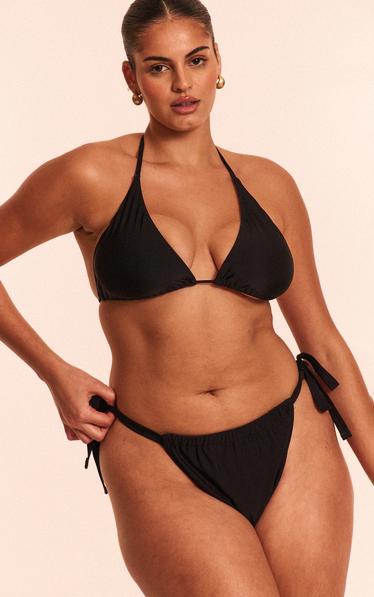 Plus Black Basic Triangle Bikini Top image 3